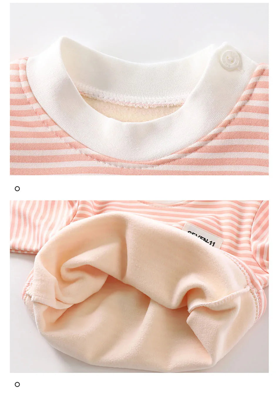Baby Warm Clothing Set Fleece Lined Children Boys Girls Striped Underwear Sleepwear Set Ideal for Home Pajamas Autumn Winter