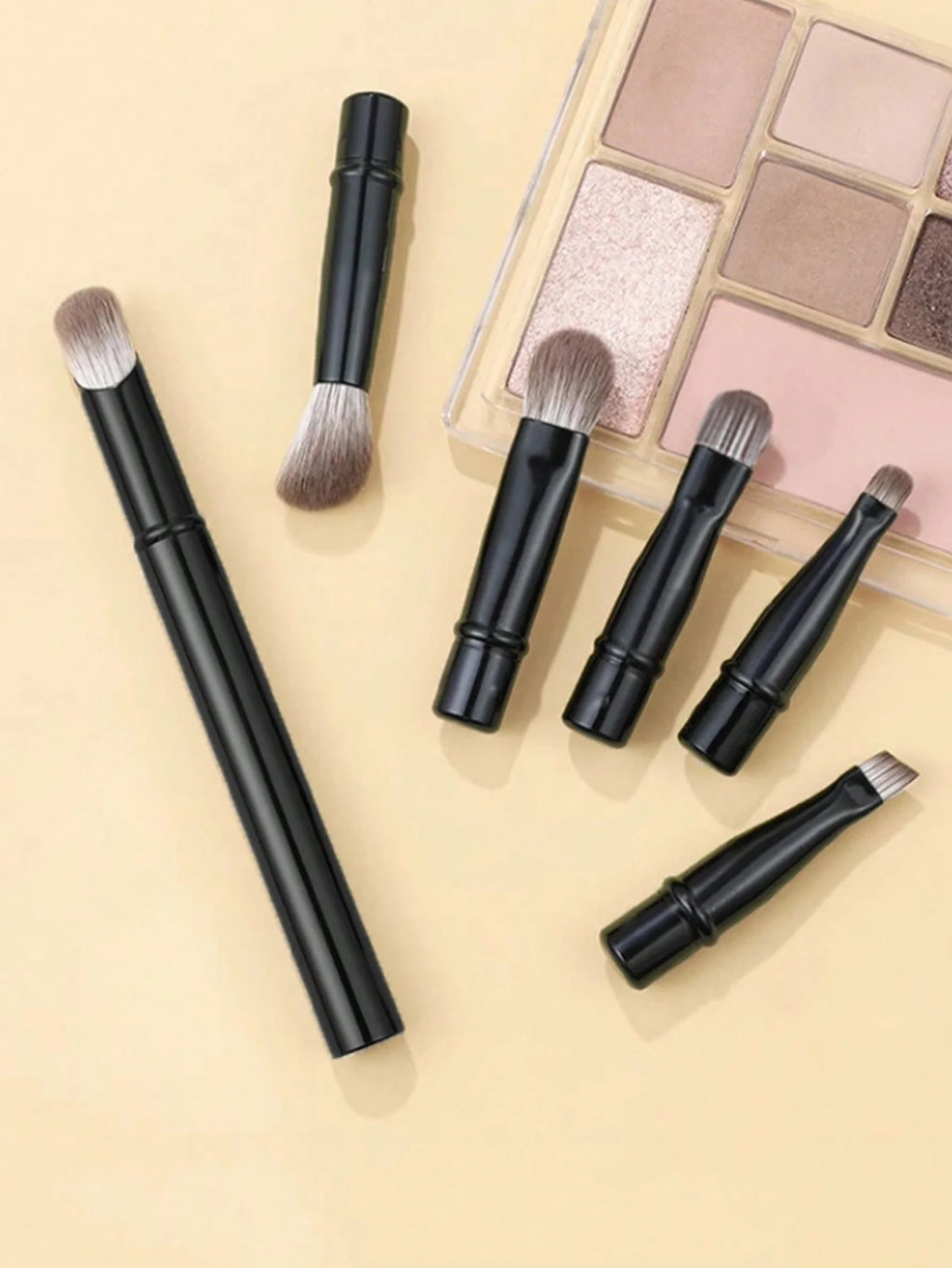 6-Pack Portable Makeup Brush Replacement Brush Head Nose Shadow Brush Travel Set
