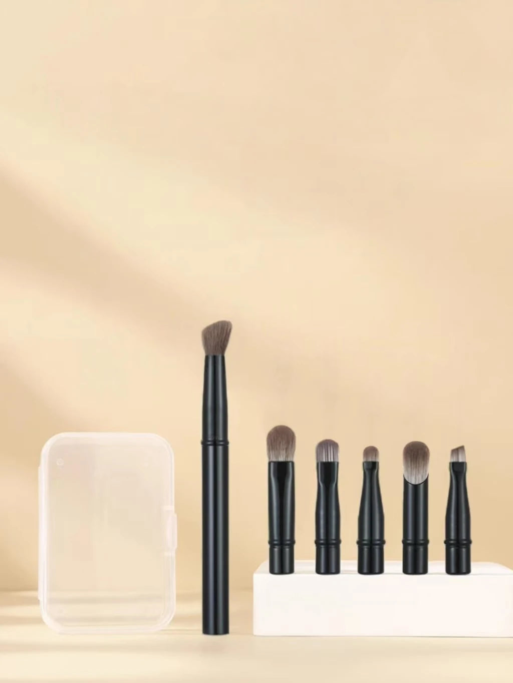 6-Pack Portable Makeup Brush Replacement Brush Head Nose Shadow Brush Travel Set