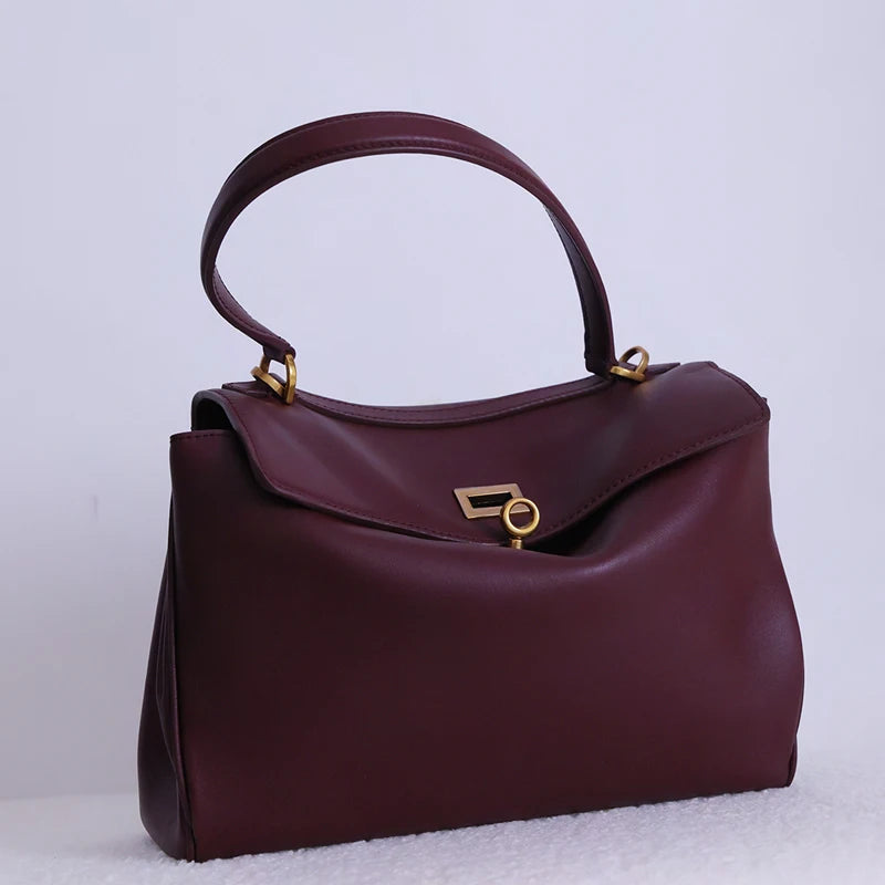 Tote bag Fashion high-end leather large capacity hand-held shoulder bag Underarm bag