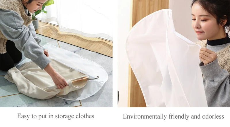 Clothes Hanging Dust cover wedding Dress Cover Suit Coat Storage Bag Garment bags Organizer Wardrobe Hanging Clothing Organizers