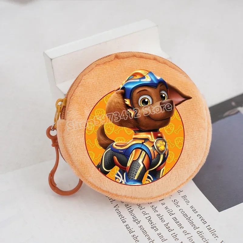Paw Patrols Round Wallet Cute Keychain Bag Printing Coin Zipper Purse Anime Small Change Bags Convenient Mini Storage Pouch Gift