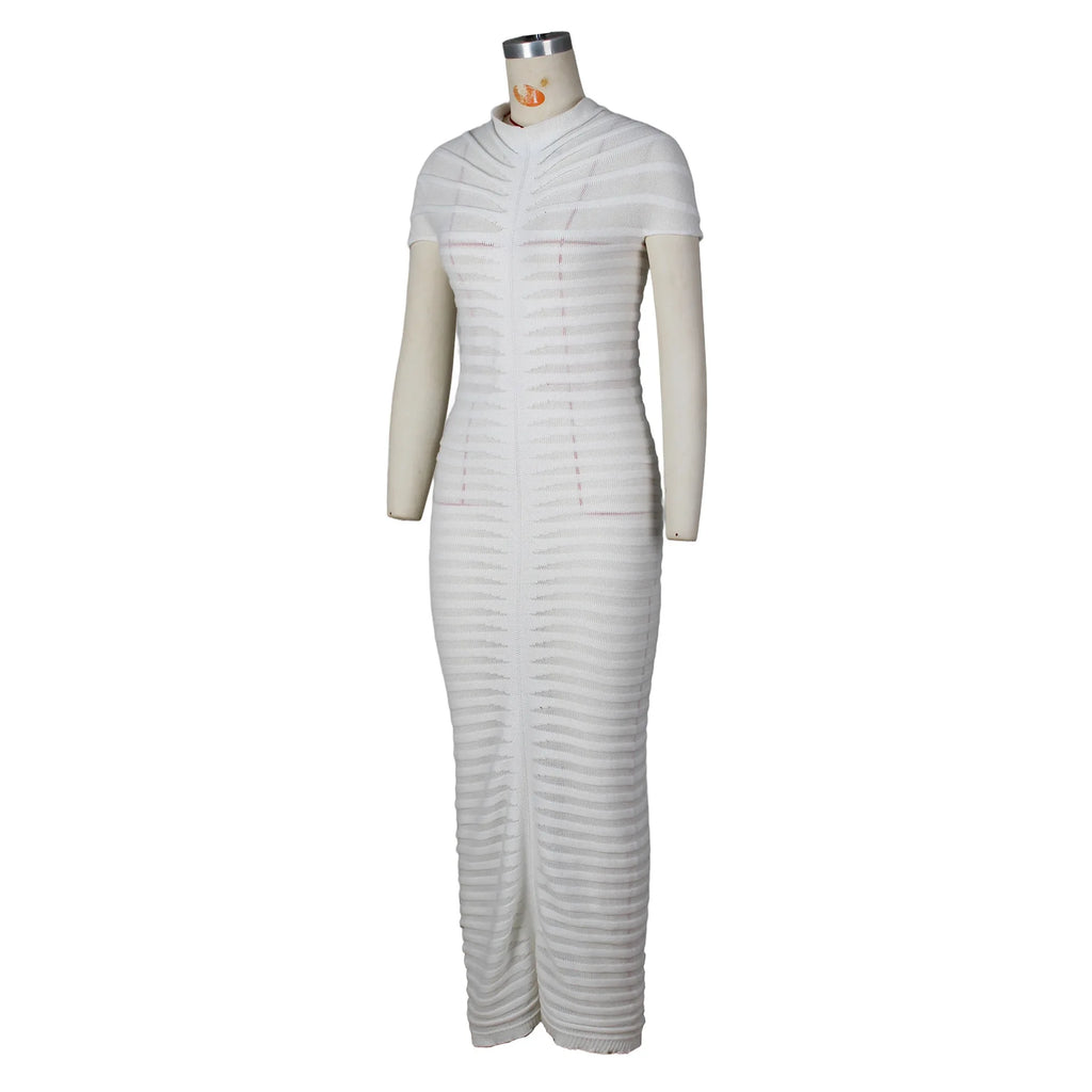 Sexy Bodycon Long Dress Women Summer Slim Fashion Short Sleeve Bandage Maxi Party Dresses Woman Skirt Elegant Vestidos