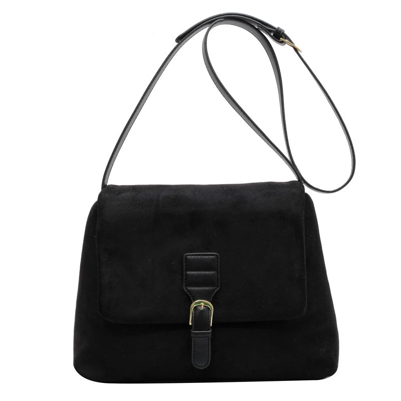 Vintage Brown Suede Soft PU Leather Women Shoulder Bags Large Capacity Crossbody Bag Tote Bag High Quality Fashion Hobo Handbags