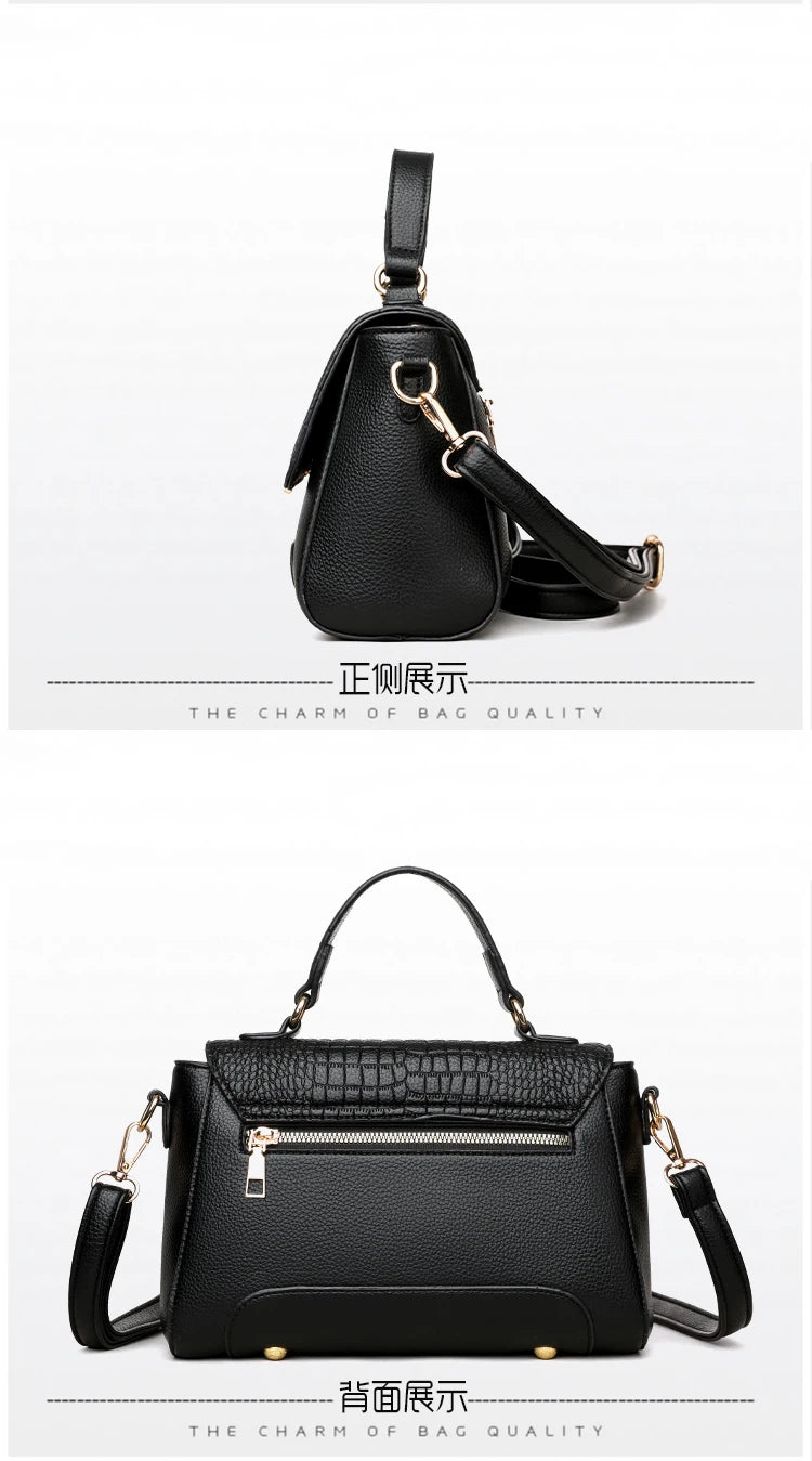 Brand Luxury Large Capacity Multilayer Shoulder Messenger Bag Women High Quality Leather Handbag Design Female Crossbody Tote