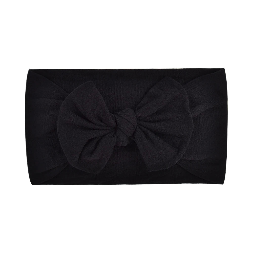 48 colors Baby Bowknot Hairband Broadside Headband Kids Girls Boutique Elastic Protect Turban Headwear Baby Hair Accessories
