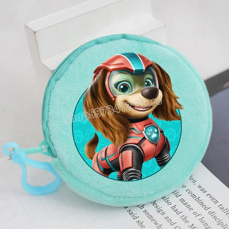 Paw Patrols Round Wallet Cute Keychain Bag Printing Coin Zipper Purse Anime Small Change Bags Convenient Mini Storage Pouch Gift