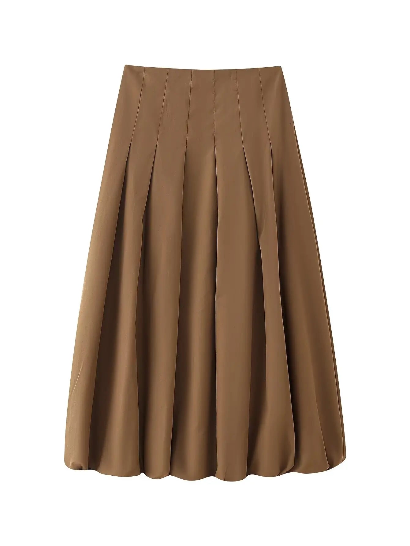 Women's Autumn New Short Zipper Jacket Short Sleeved Top High Waisted Pleated Lantern Flower Bud Half Skirt Set