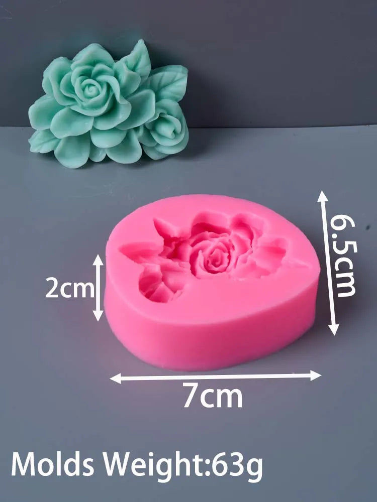 Frangipani Gardenia Flower Silicone Candle Mold DIY Handmade Soap Soy Wax Scented Candle Plaster Ornaments Molds Home Decor