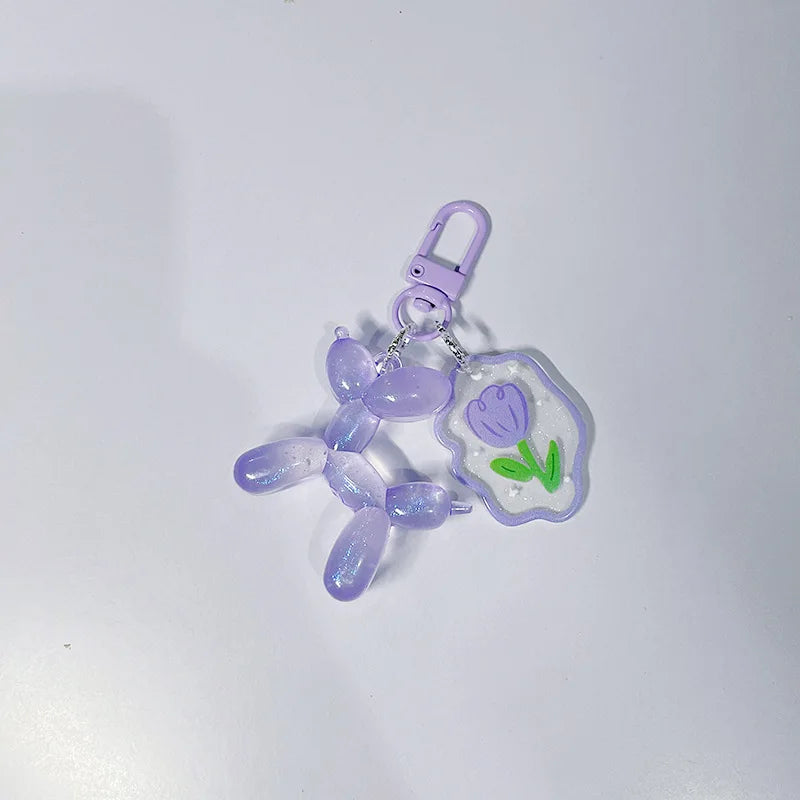 Balloon Dog Luminous Keychain Balloon Dog Glow At Night Pewndant Keyring Accessories Backpack Bags Pendant Kawaii Things Y2K New