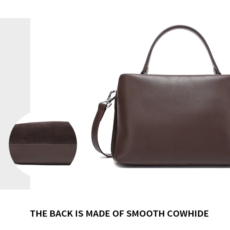 2025 New Autumn Winter Women's Natural Suede Leather Crossbody Bag Luxury Designer Genuine Leather Commuting Messenger Bag