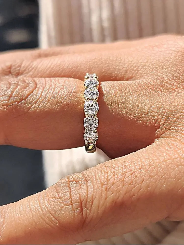 925 Sterling Silver Round Zircon Shiny Gorgeous Rings for Women Engagement Wedding High Quality Fine Jewelry