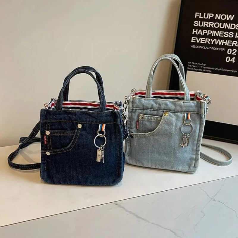 Ladies' Crossbody Bags Creative Retro Washed Denim Personalized Fashionable Verstaile Handbags High-quality Shoulder Bags Girl