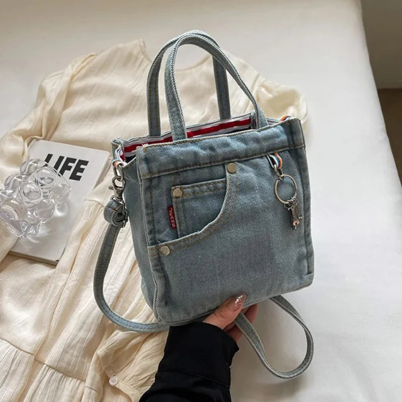 Ladies' Crossbody Bags Creative Retro Washed Denim Personalized Fashionable Verstaile Handbags High-quality Shoulder Bags Girl