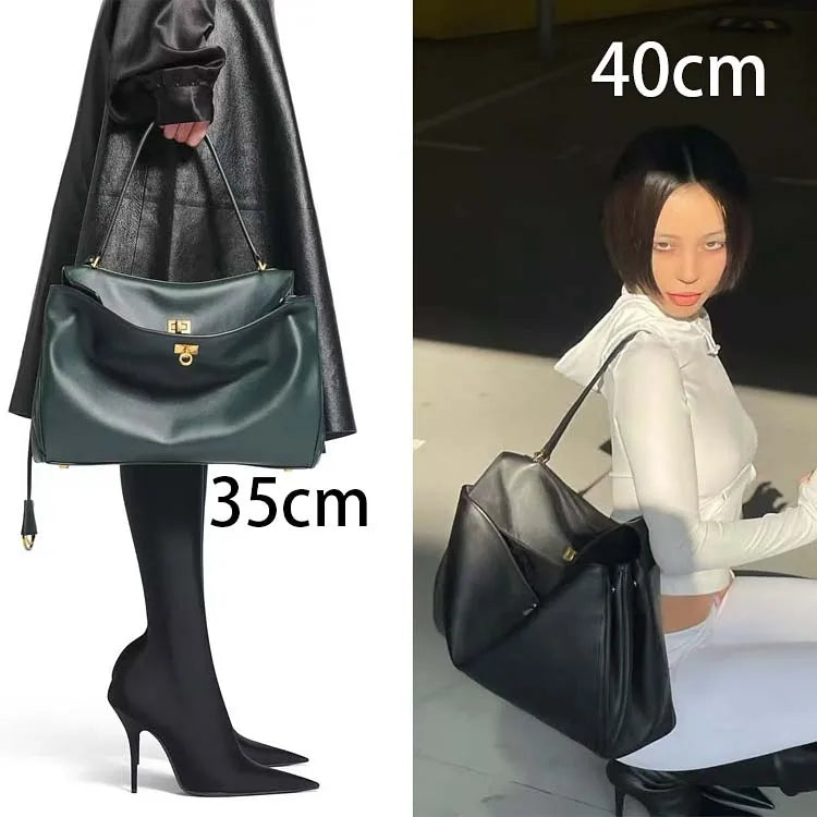 Tote bag Fashion high-end leather large capacity hand-held shoulder bag Underarm bag
