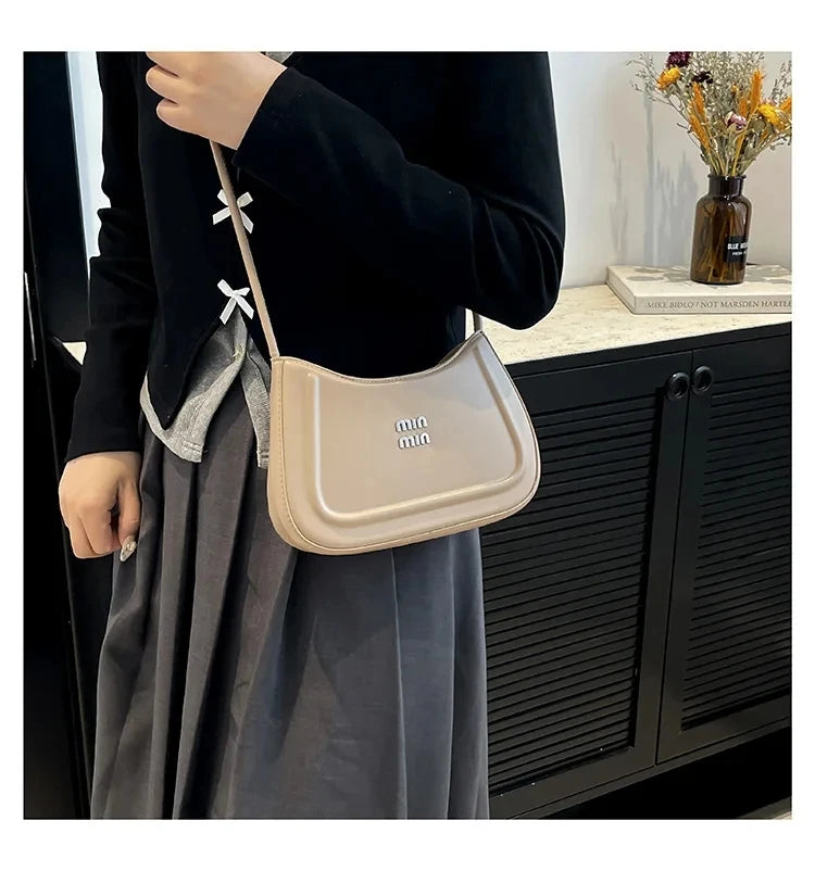 2025 Summer Trendy Shoulder Bag for Women, Elegant Crescent Crossbody Purse, Office Commuter Bag, Luxury Texture