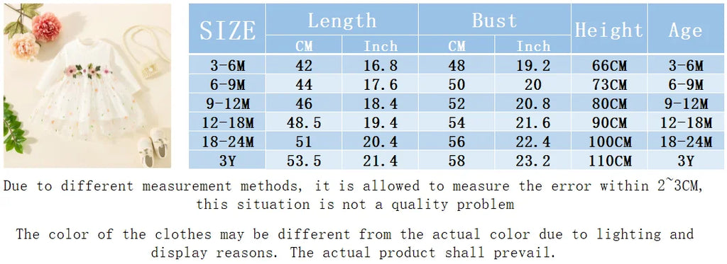 Baby Girl Dresses Spring And Autumn Floral Embroidery Mesh Girls Dresses Cute Long Sleeve Girls Princess Dresses