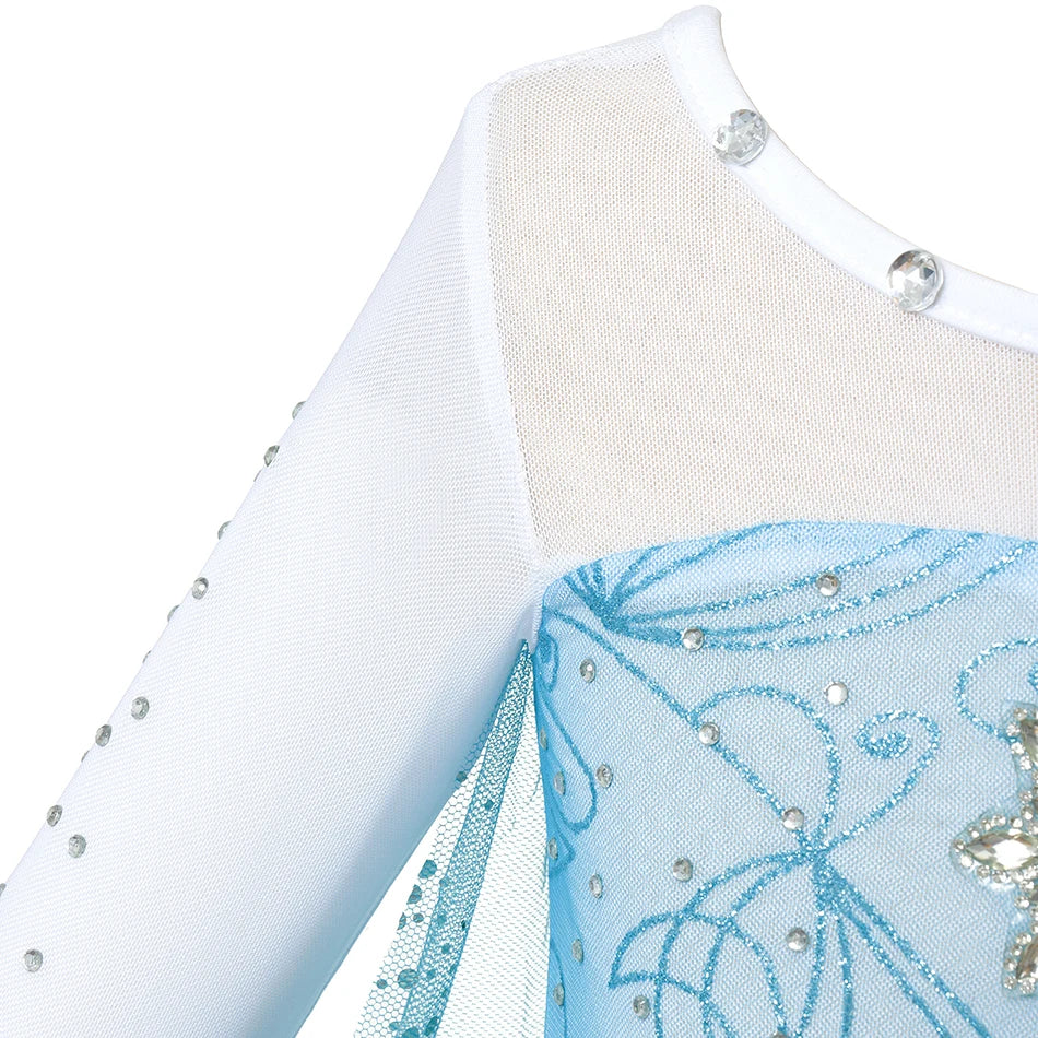 Summer Fancy Queen Elsa Anna Costume Girls Princess Dress Toddler Halloween Cosplay Party Vesidos For 2-10 Years