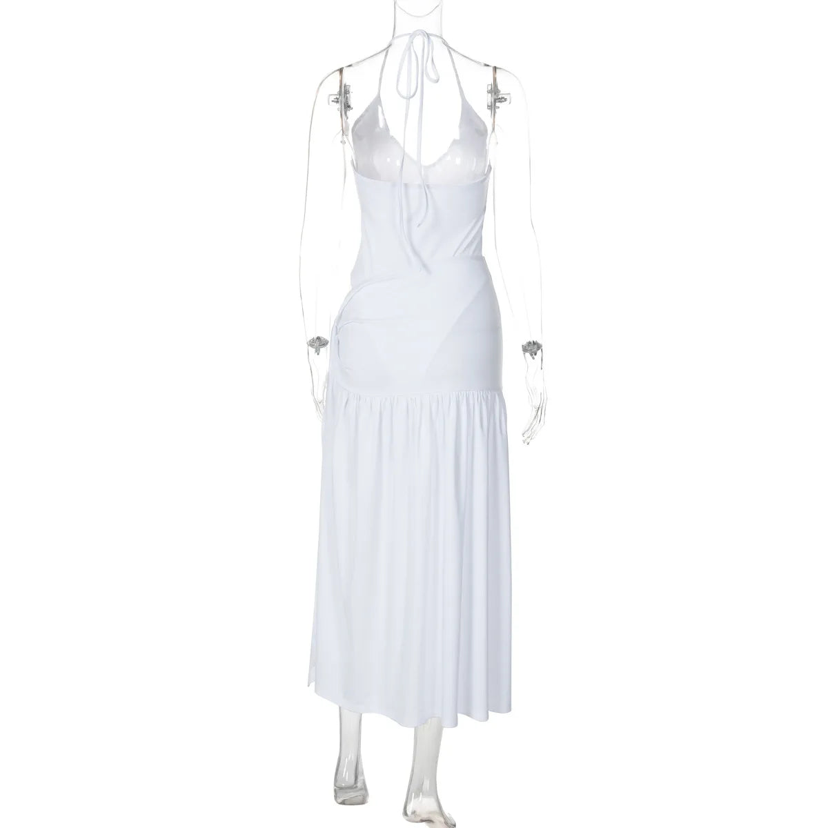 Tossy 2 Piece-Set Female V-Neck Jumpsuit Outfits Sexy Lace-Up Pleated High Waist Skirt Sets For Women White Bandage Outfits