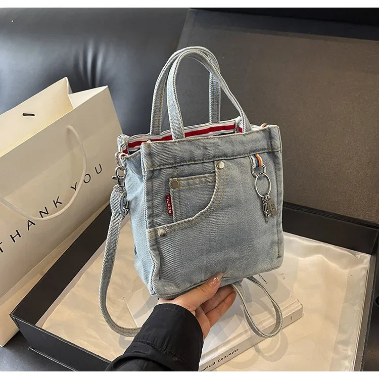 Ladies' Crossbody Bags Creative Retro Washed Denim Personalized Fashionable Verstaile Handbags High-quality Shoulder Bags Girl