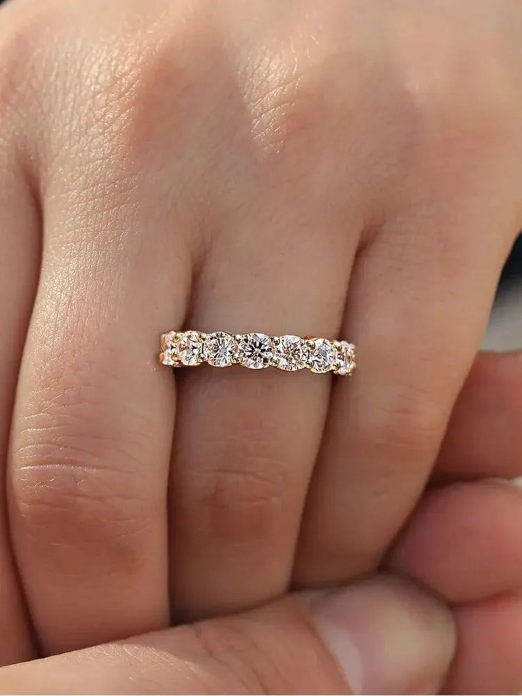 925 Sterling Silver Round Zircon Shiny Gorgeous Rings for Women Engagement Wedding High Quality Fine Jewelry