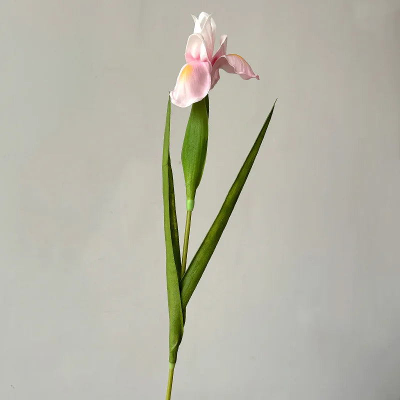 22.8 Inch Artificial Iris Flower Real Touch PU Faux Flowers for Home Decor Elegant Floral Arrangement
