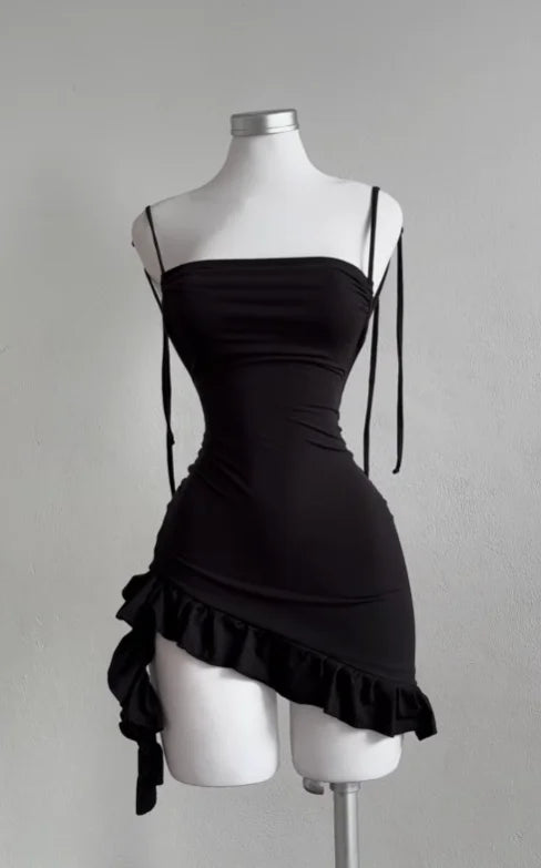 Popular European and American new dress with summer high-end feel Y2K sexy backless lace up spicy girl's hip hugging skirt