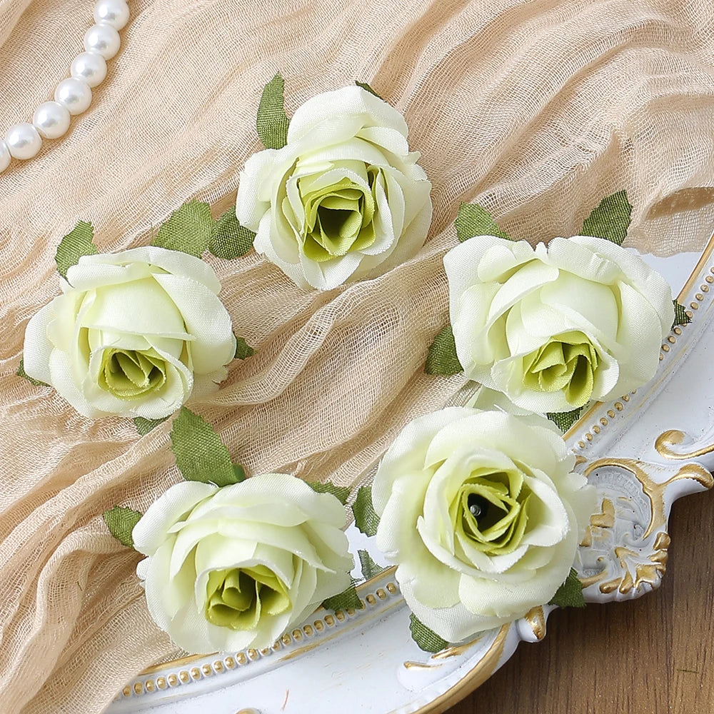 10/20PCS Artificial Flowers DIY Candy Box Cake Home Decor Christmas Decorative Wreaths Wedding Party Garden Roses Arch Silk Fake