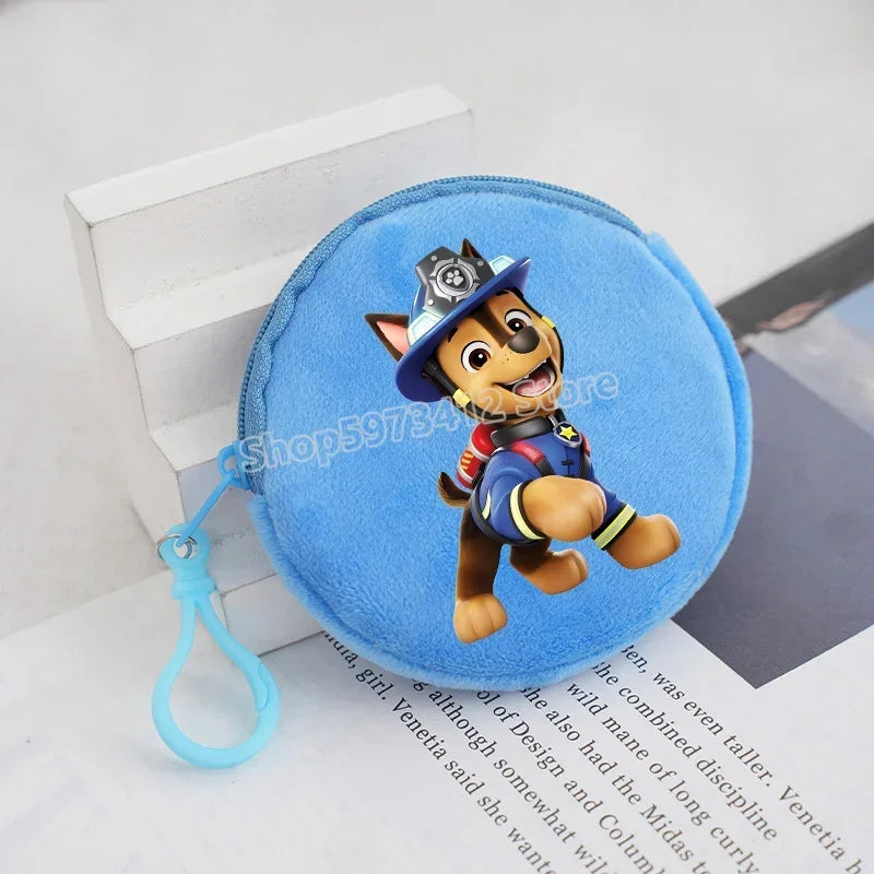 Paw Patrols Round Wallet Cute Keychain Bag Printing Coin Zipper Purse Anime Small Change Bags Convenient Mini Storage Pouch Gift
