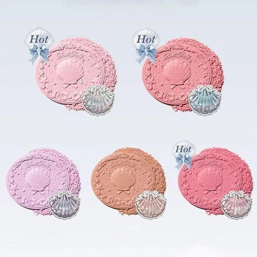 Shell Pearl Blush For Flower Knows Relief Matte Silk Satin Embossed Blush Makeup Long Lasting Brighten Blusher Pallet For Gift