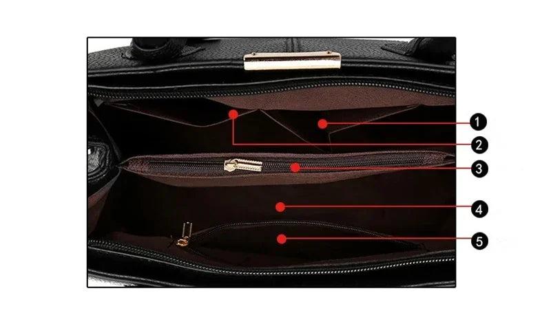 New luxury women's leather bag, well-known designer brand handbag, women's handbag wallet, fashionable shoulder bag