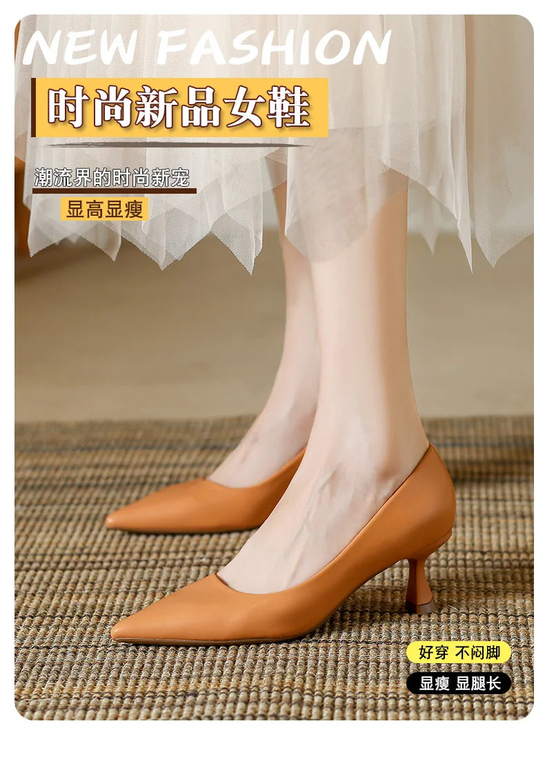 Patent Leather Fashion High Heels New Pointed Toe Pumps Elegant Woman Heeled Shoes Shallow Mouth Candy Colored Sexy Single Shoe