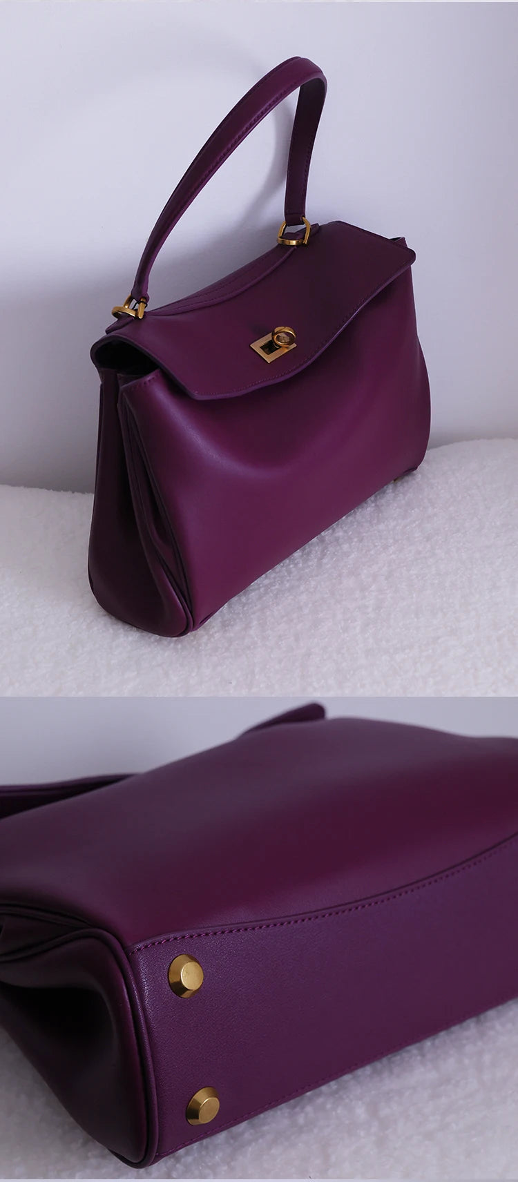 Tote bag Fashion high-end leather large capacity hand-held shoulder bag Underarm bag