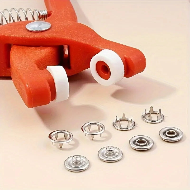 50 piece snap button kit with manual press pliers - suitable for DIY crafts, sewing clothes, hats, and bags
