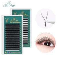 GLAMLASH Y YY W Shape Mesh Fake Natural Eyelash Extension C/D/L/LU Makeup Lashes Hand-woven Y False Premade Volume Lash