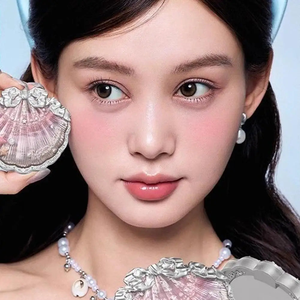 Shell Pearl Blush For Flower Knows Relief Matte Silk Satin Embossed Blush Makeup Long Lasting Brighten Blusher Pallet For Gift