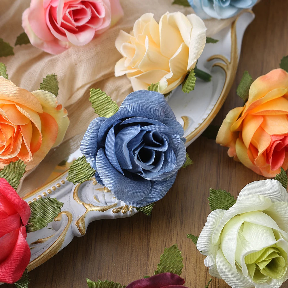 10/20PCS Artificial Flowers DIY Candy Box Cake Home Decor Christmas Decorative Wreaths Wedding Party Garden Roses Arch Silk Fake