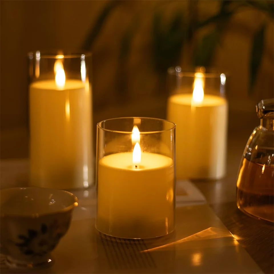 Battery Operated LED Flameless Candles with Remote and Timer Real Wax Candles Flickering Light for Wedding Home Party Decor