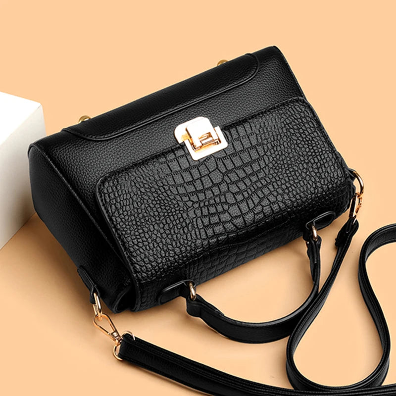 Brand Luxury Large Capacity Multilayer Shoulder Messenger Bag Women High Quality Leather Handbag Design Female Crossbody Tote