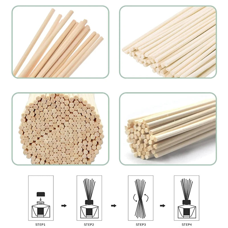 20-100pcs Natural Reed Diffuser Sticks, Rattan Fireless Fragrance for DIY Home Decor, Aromatherapy & Ornament Crafting