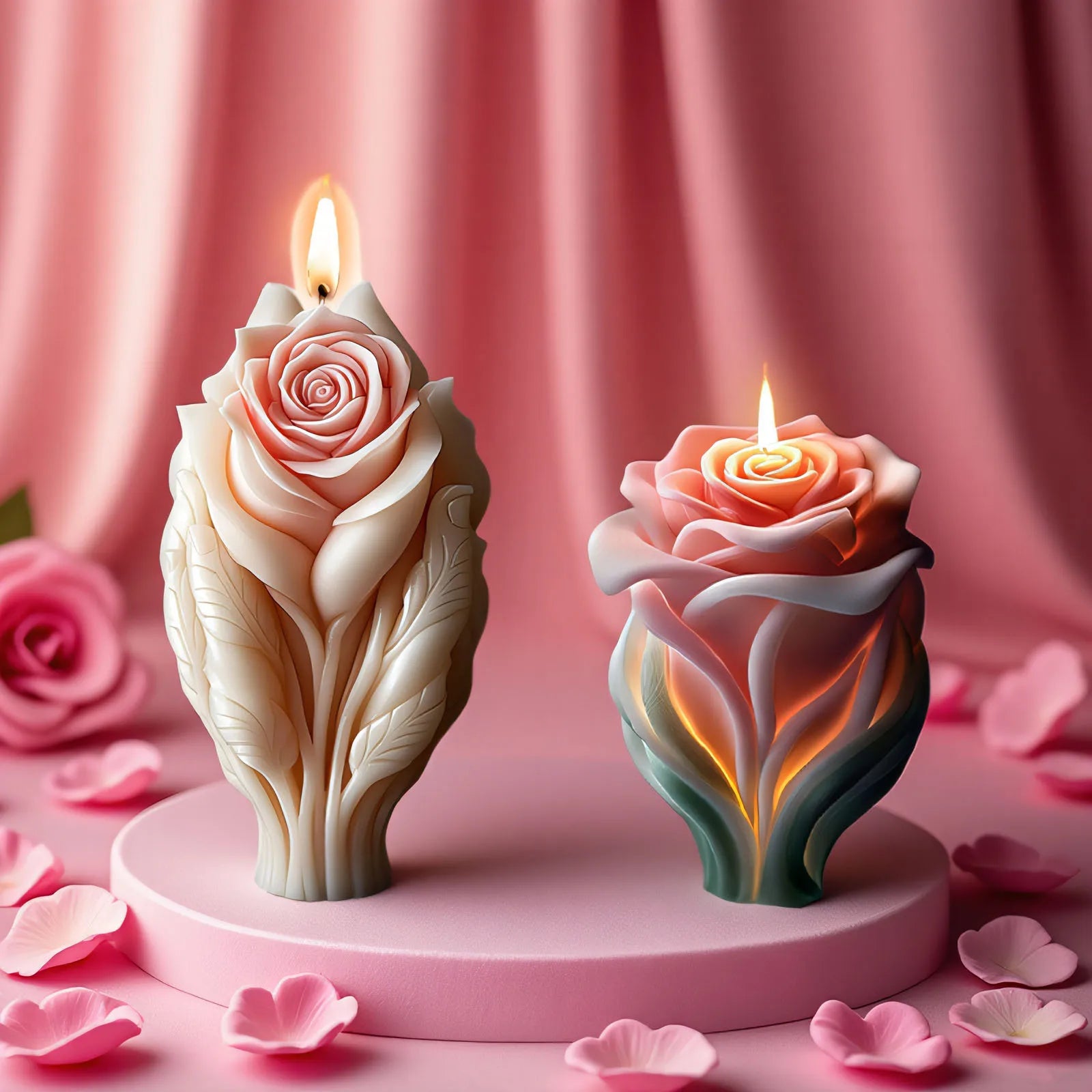 Rose Candle Silicone Mold for Wedding Valentine's Day Flower Aromatherapy Soap Ornament Gypsum Epoxy Resin Mold Home Decor