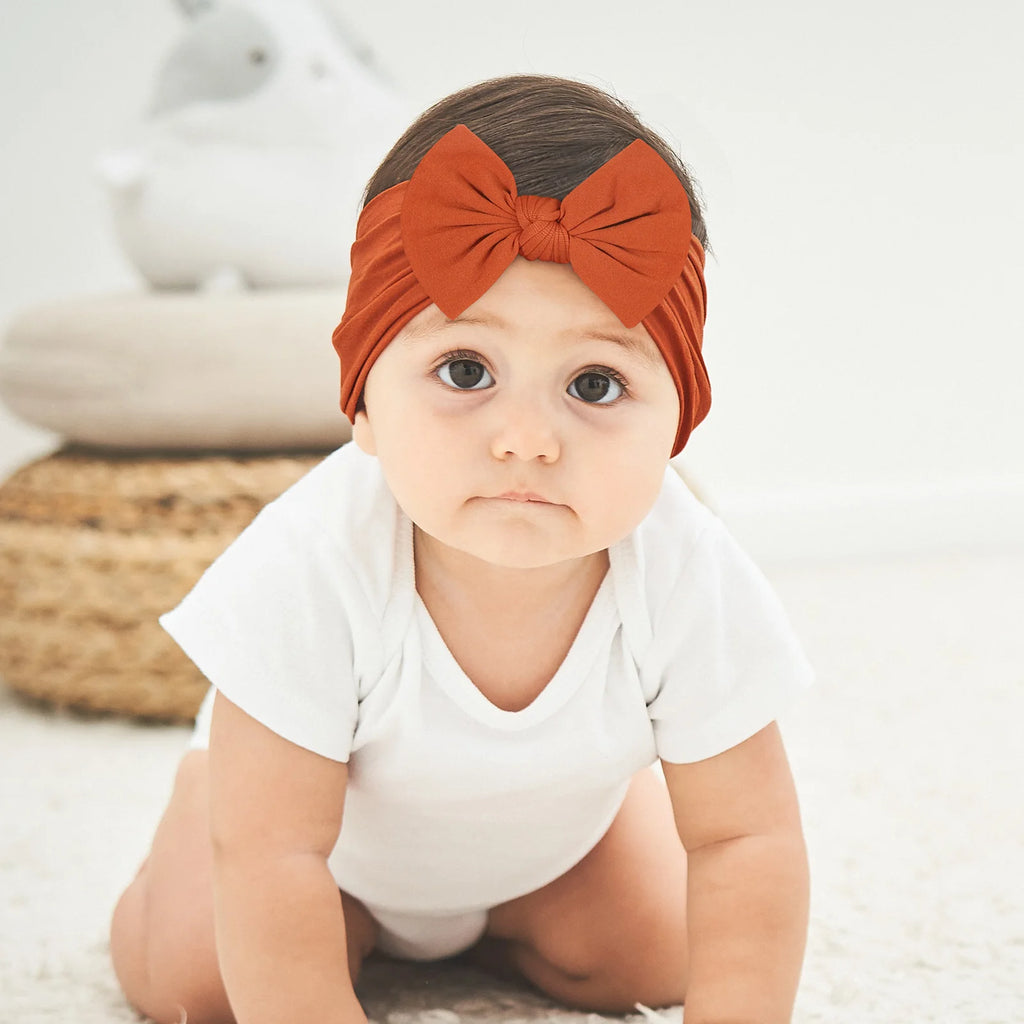 48 colors Baby Bowknot Hairband Broadside Headband Kids Girls Boutique Elastic Protect Turban Headwear Baby Hair Accessories