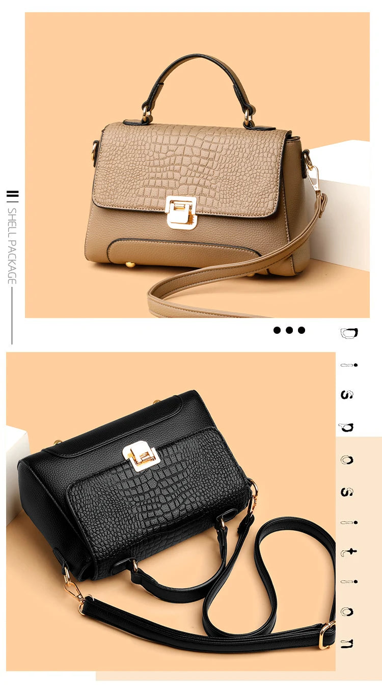 Brand Luxury Large Capacity Multilayer Shoulder Messenger Bag Women High Quality Leather Handbag Design Female Crossbody Tote