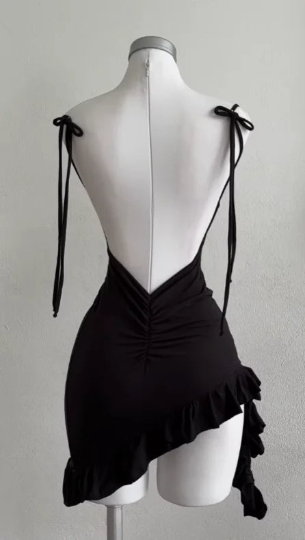 Popular European and American new dress with summer high-end feel Y2K sexy backless lace up spicy girl's hip hugging skirt