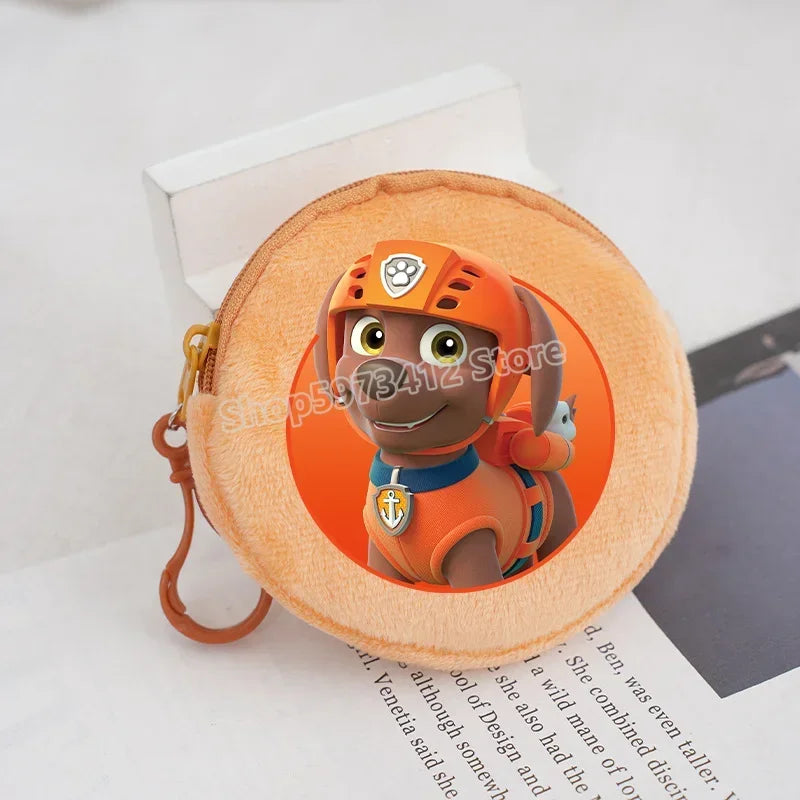 Paw Patrols Round Wallet Cute Keychain Bag Printing Coin Zipper Purse Anime Small Change Bags Convenient Mini Storage Pouch Gift