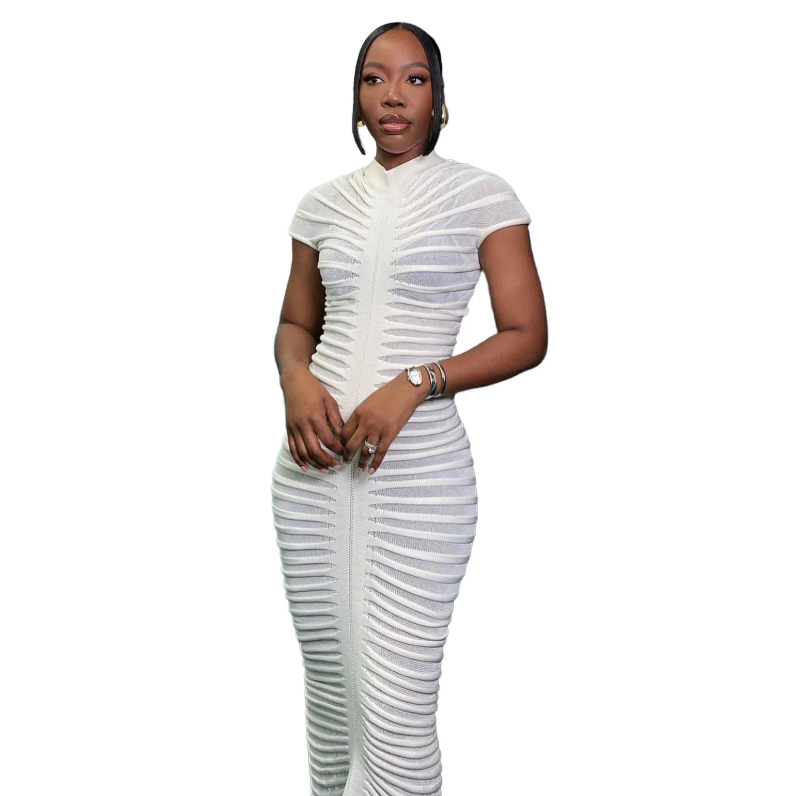 Sexy Bodycon Long Dress Women Summer Slim Fashion Short Sleeve Bandage Maxi Party Dresses Woman Skirt Elegant Vestidos