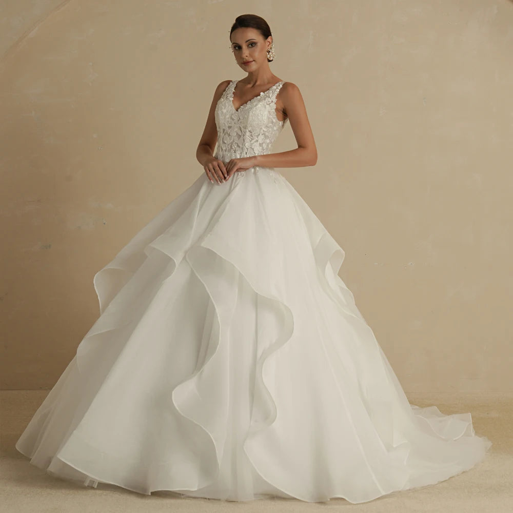 BEPEITHY Customized Luxury Strapless A Line Glitter Wedding Dresses Off The Shoulder Women Ivory Bling-Bling Bride Bridal Gown