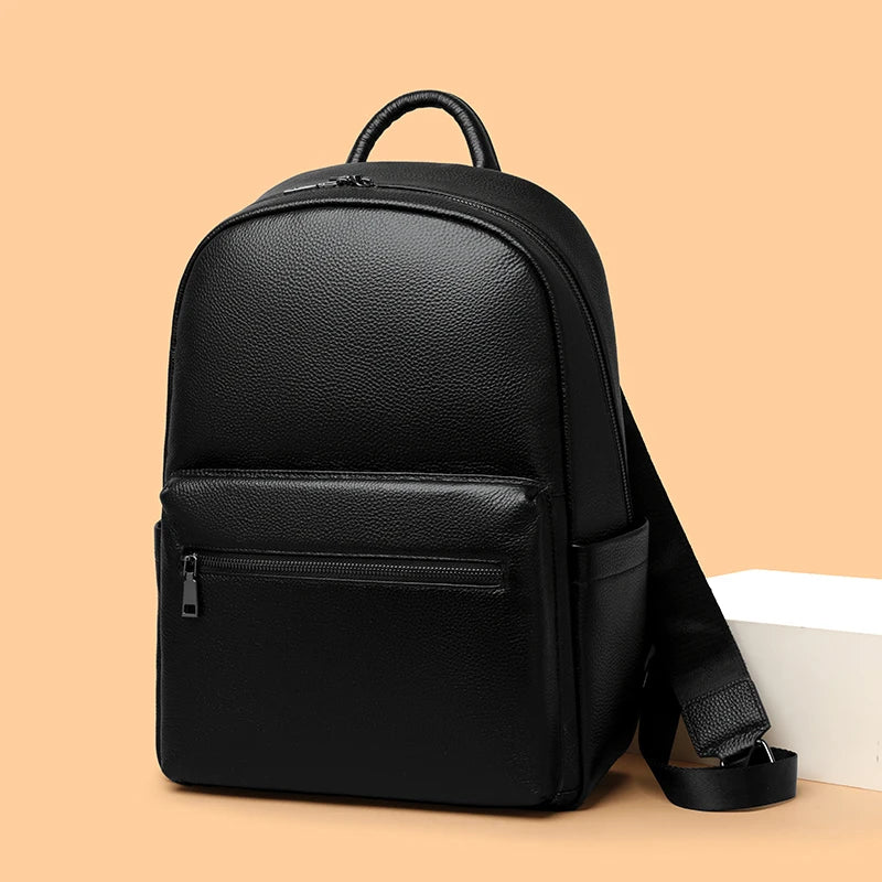100% Genuine Leather Men Backpacks Natural Skin Leather Students Backpack Yong Boys College Backpack Shoolbag Travel Bags SAC