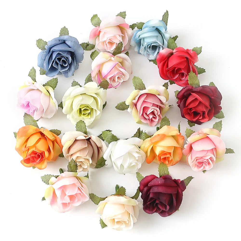 10/20PCS Artificial Flowers DIY Candy Box Cake Home Decor Christmas Decorative Wreaths Wedding Party Garden Roses Arch Silk Fake