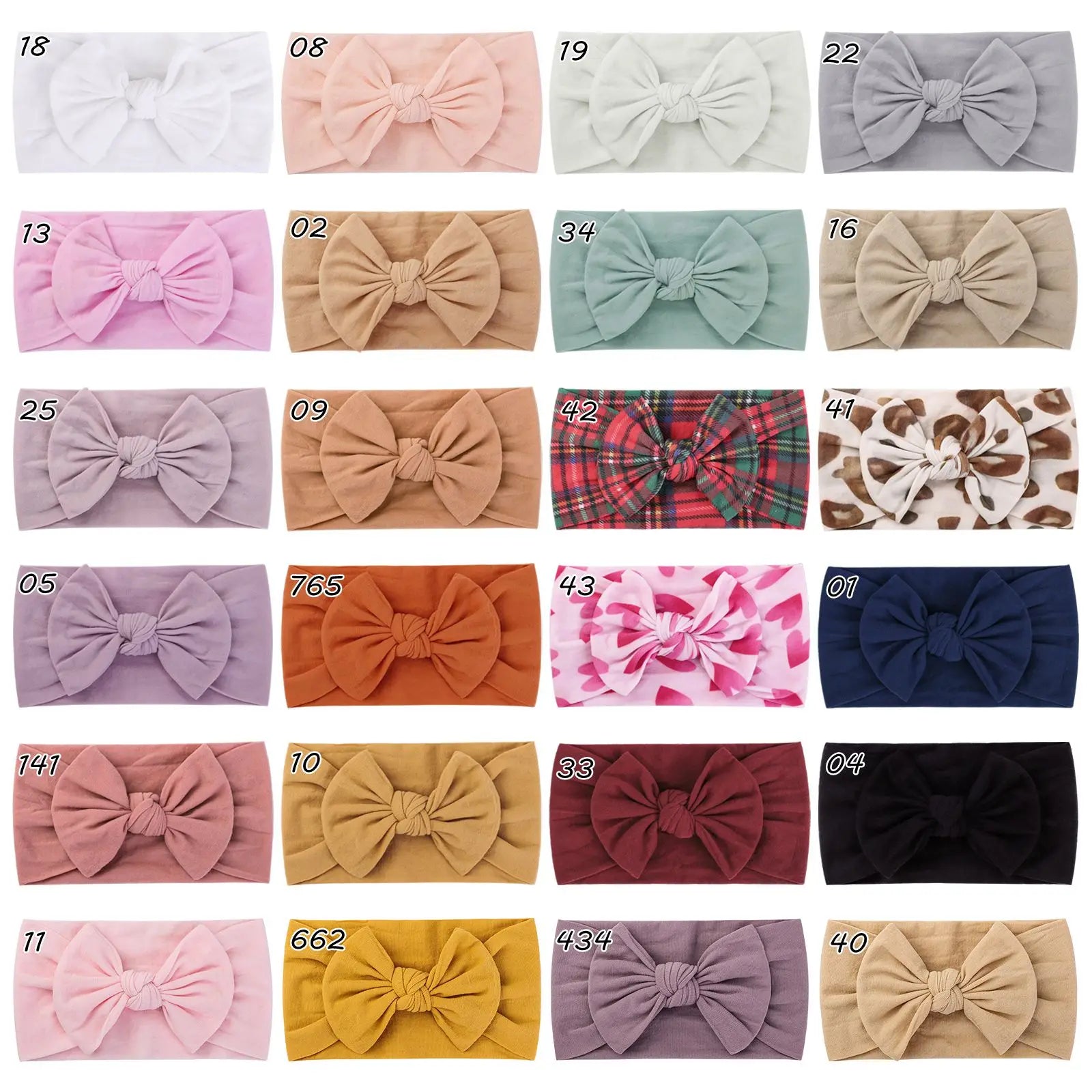 48 colors Baby Bowknot Hairband Broadside Headband Kids Girls Boutique Elastic Protect Turban Headwear Baby Hair Accessories